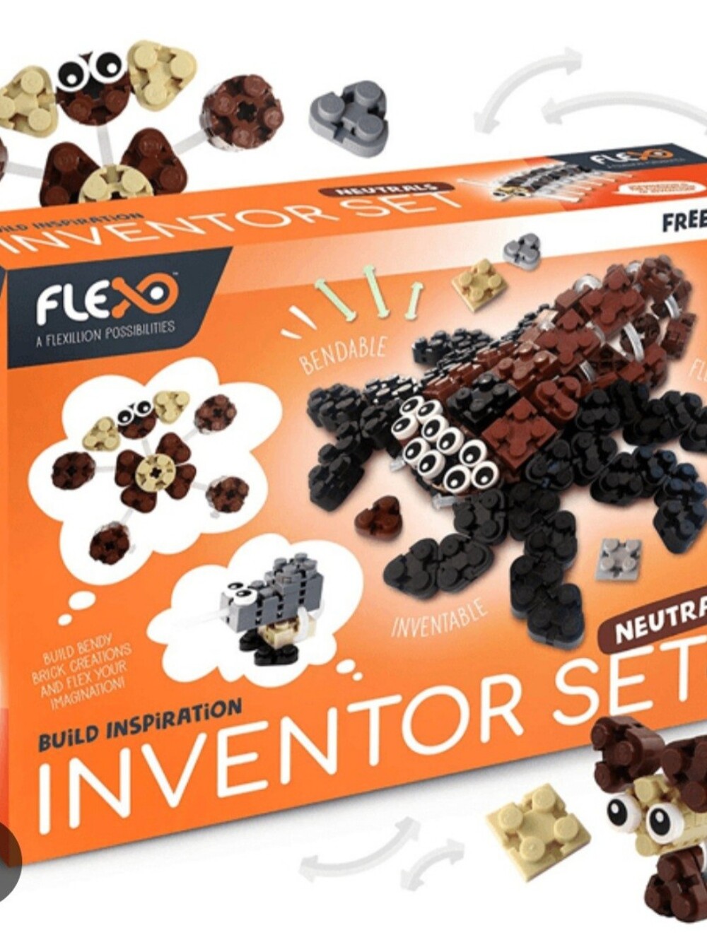 Flexo Free Play Inventor Set - Neutral - The World's Only Flexible Building Set